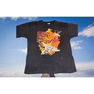Operation Desert Storm Fighter Jet T-shirt Vintage 1991 Black XL 22x28